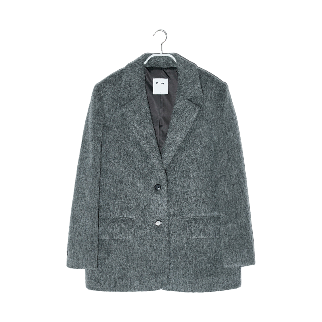 BEWTJK002GY Enor Women Brushed Wool Alpaca Jacket Grey