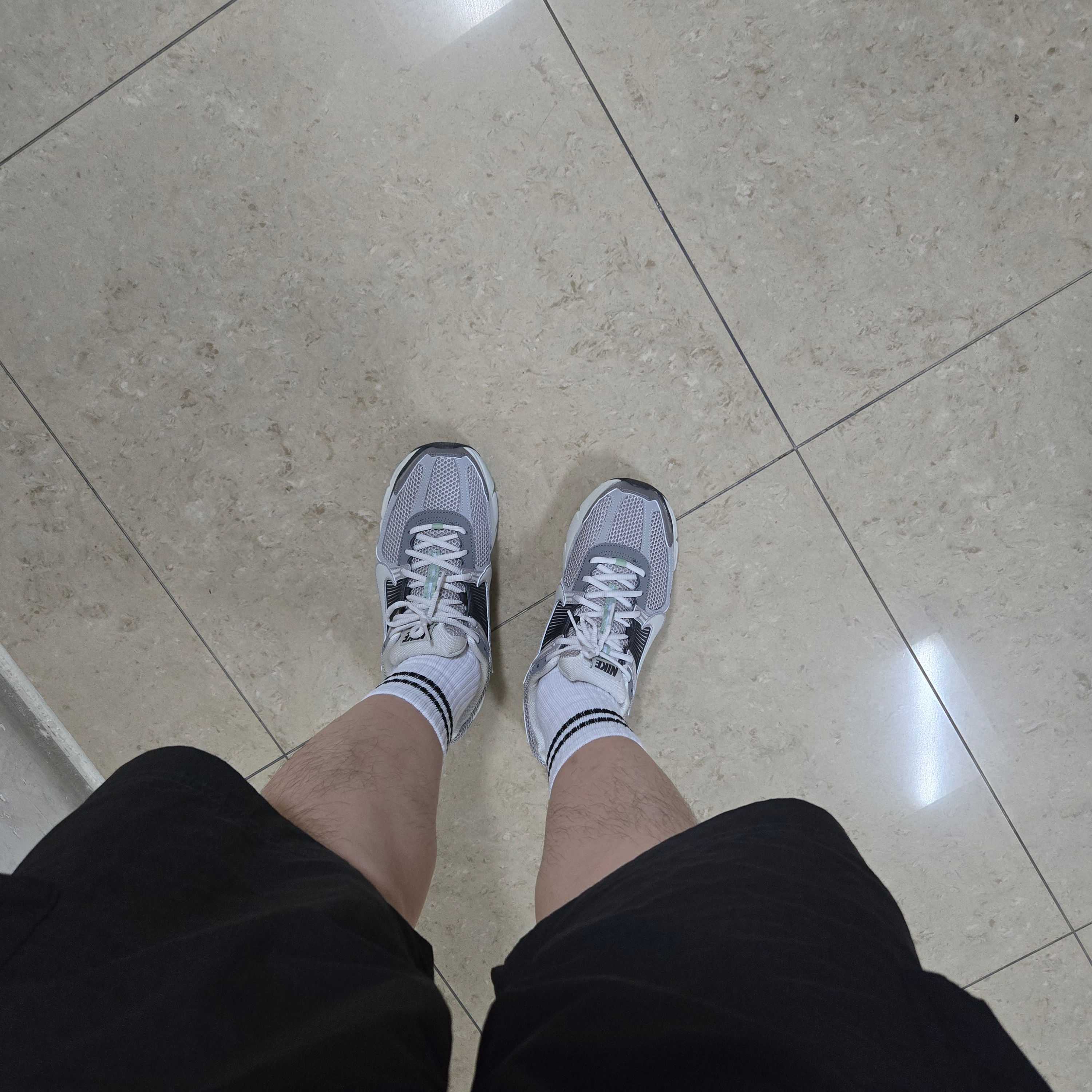 (W) Nike Zoom Vomero 5 Cobblestone and Flat Pewter 착용 스타일