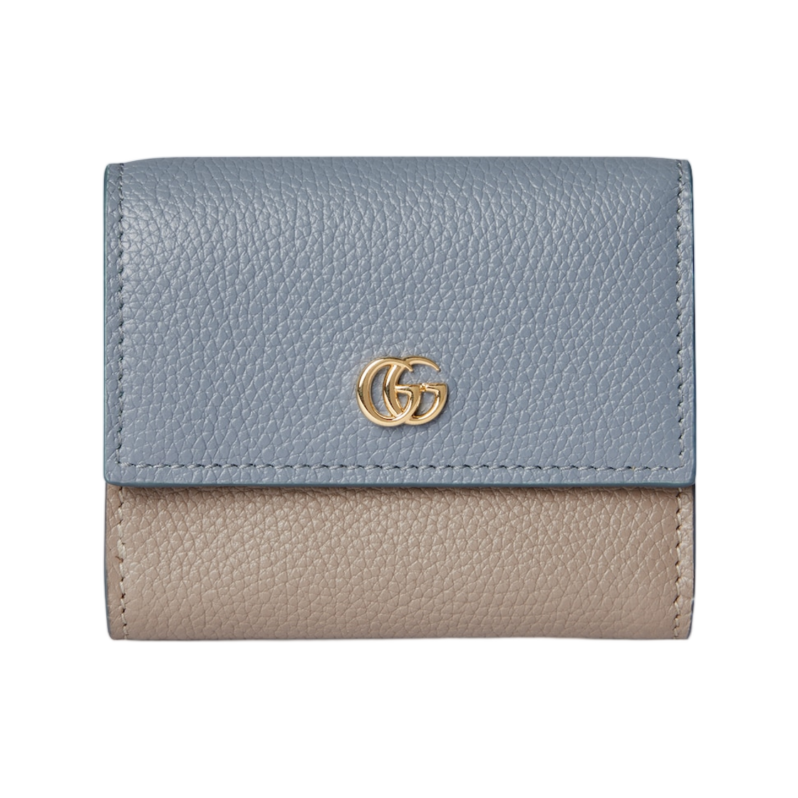 구찌 바이컬러 GG 마몽 미니 월렛 라이트 블루 베이지(Gucci Bi-Color GG Marmont Mini Wallet Light Blue Beige) - 1