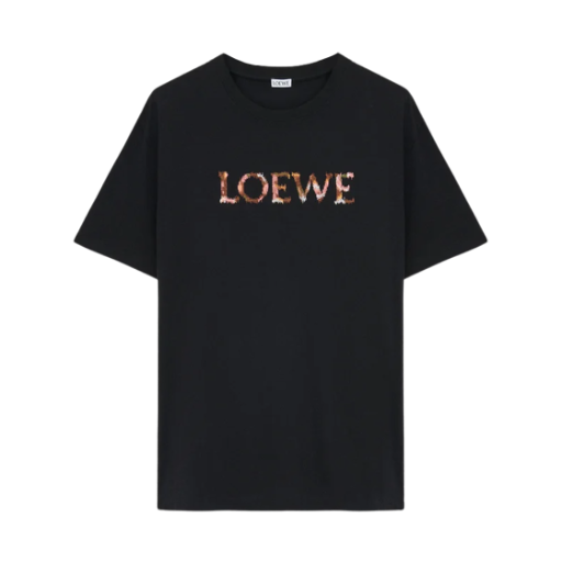 로에베 코튼 릴렉스드 핏 티셔츠 블랙(Loewe Cotton Relaxed Fit T-Shirt Black) - 1