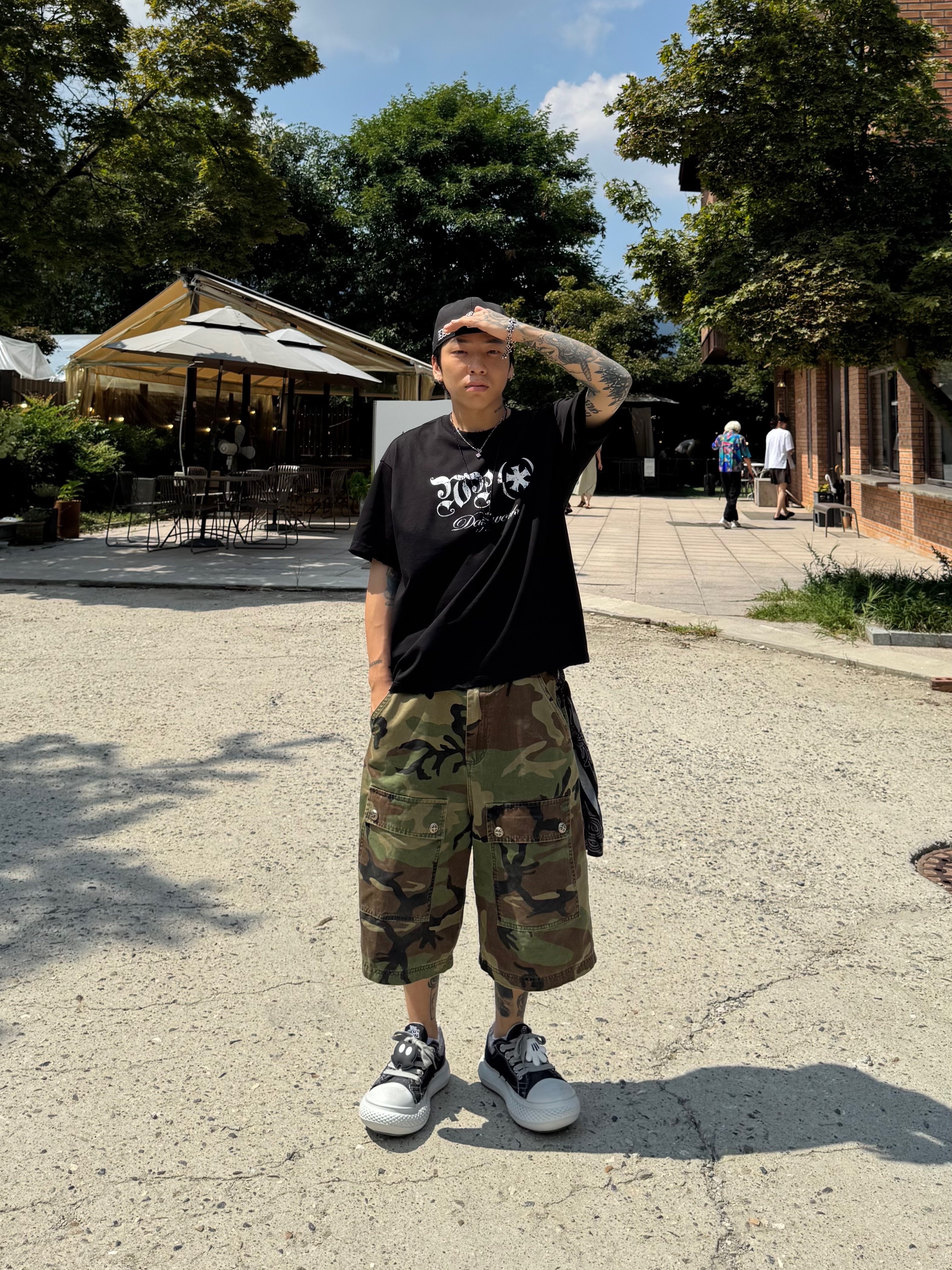 Wapworks Dayworker T-Shirt Black 착용 스타일 - 3