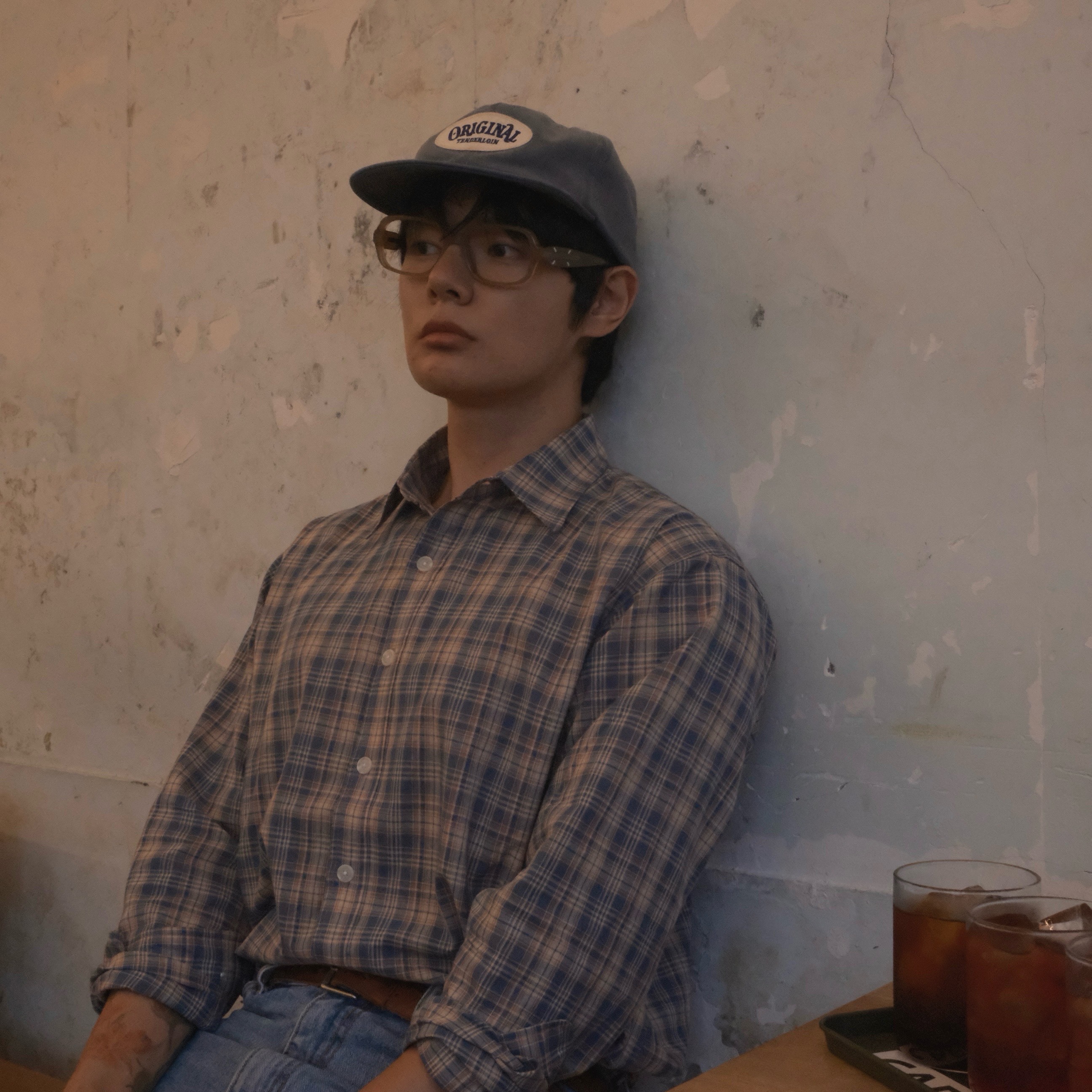 AMOU 60S Vintage Check Shirts Blue, AMOU 60S Vintage Check Shirts Red 착용 스타일 - 5