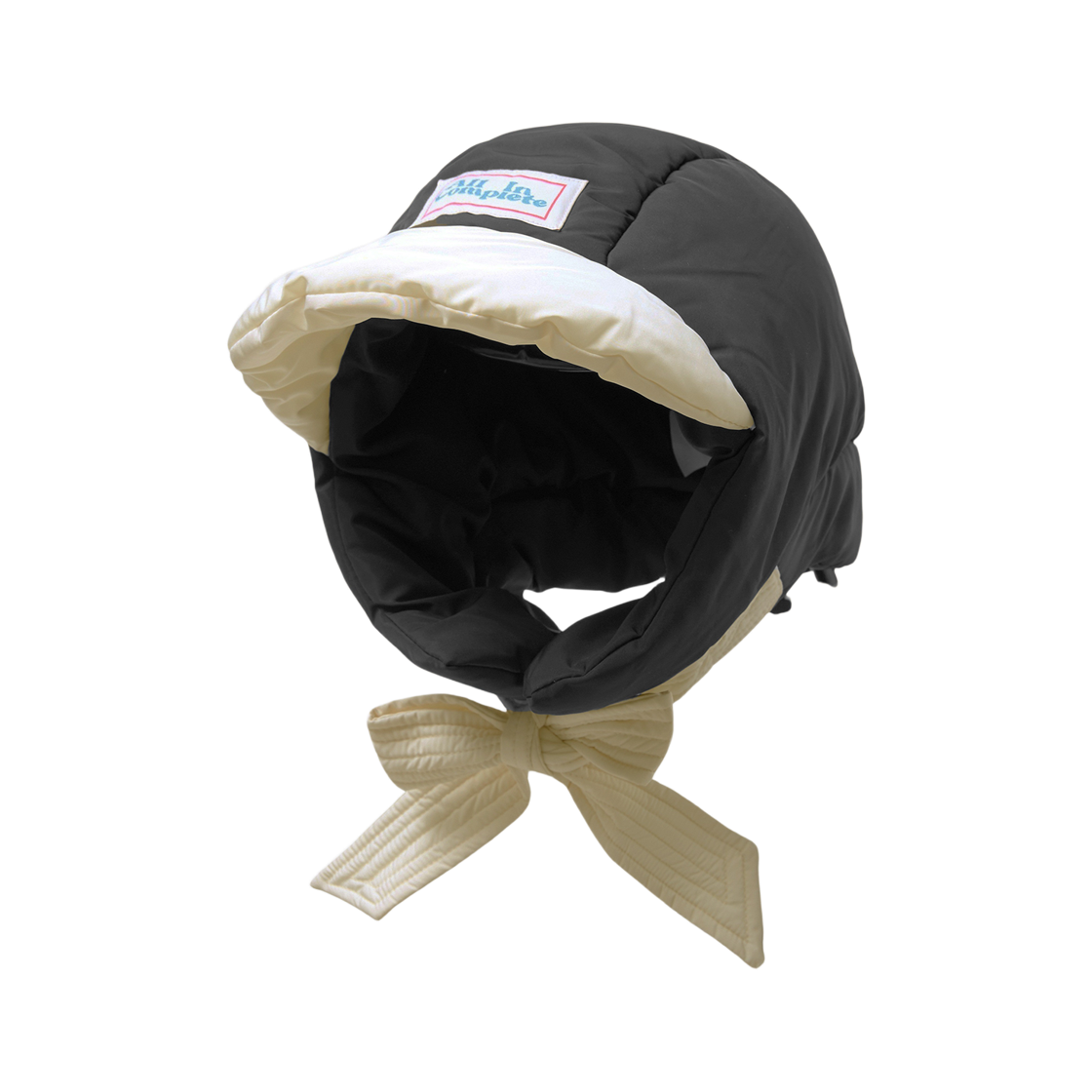 올인컴플리트 판다 패딩 바라클라바 아이보리 & 블랙(Allincomplete Panda Padding Balaclava Ivory & Black)
