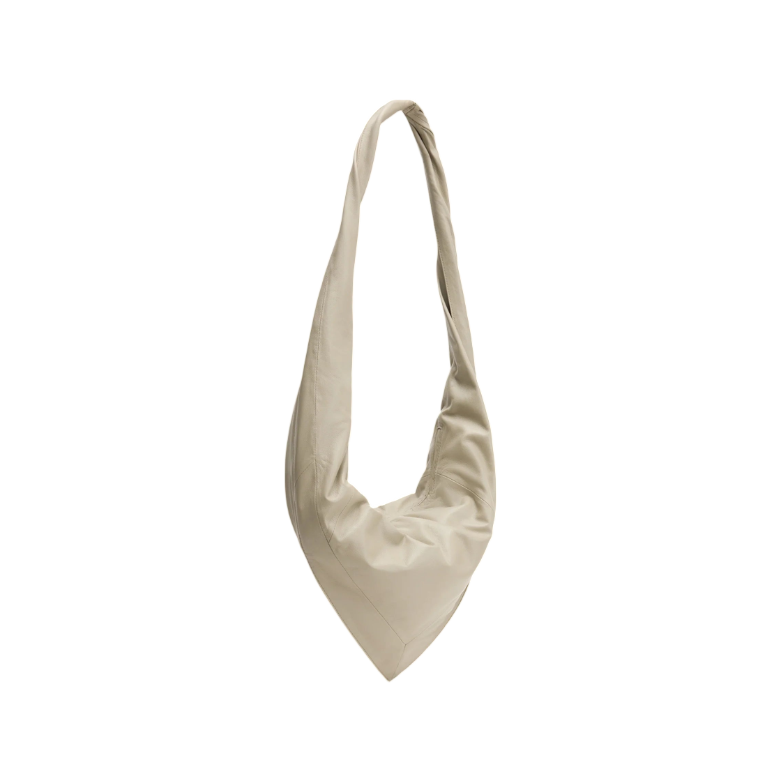 BG0188-LL0075-248 Lemaire Small Scarf Extended Handle Bag Shiny Nappa Leather Stone