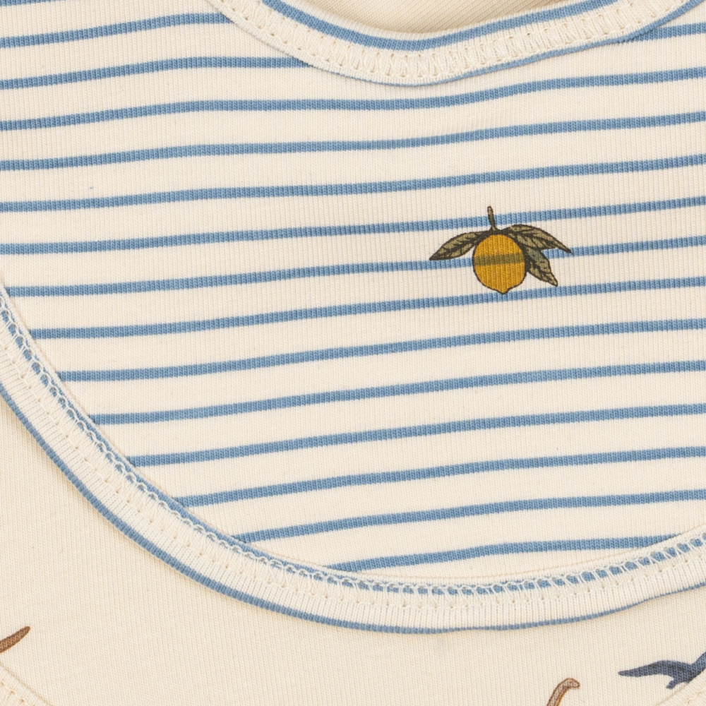 콩제슬래드 베이직 턱받이 2팩 쿠비 스트라이프(Konges Sløjd Basic 2 Pack Bib Kubi Stripe Bluie) - 3