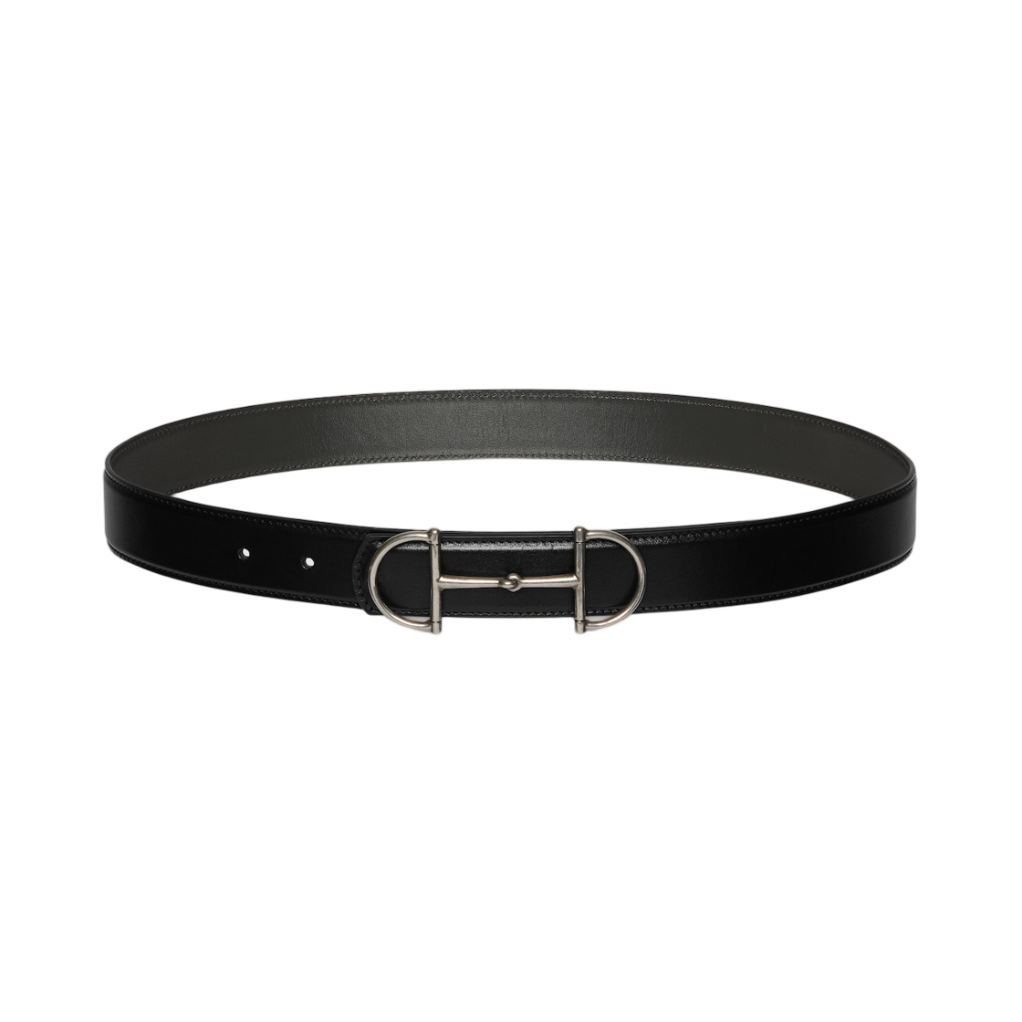 847273-0YATC-1082 Gucci Reversible Leather Belt with Horsebit Black Dark Grey