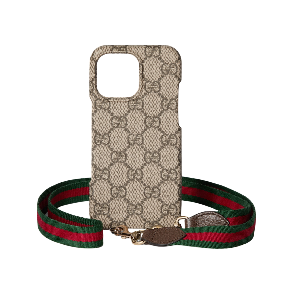 구찌 오피디아 랜야드 아이폰 16 프로 맥스 홀더 베이지 다크 브라운(Gucci Ophidia Lanyard Iphone 16 Pro Max Holder Beige Dark Brown)