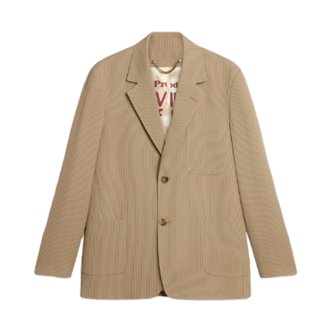 GMP01826-P001870-55550 Golden Goose Oversized Fit Pinstripe Single Breasted Jacket Beige