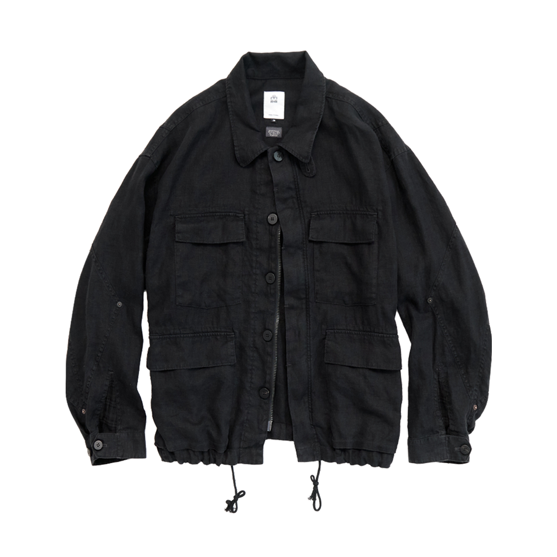 폴리테루 린넨 필드 자켓 워시드 블랙(Polyteru Linen Field Jacket Washed Black)