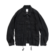 Polyteru Linen Field Jacket Washed Black