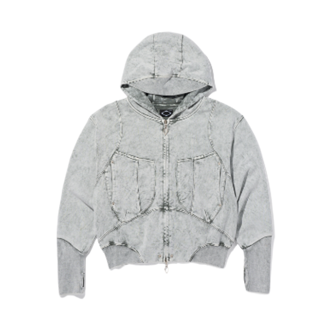 (W) 미스치프 빅 포켓 후드 블리치드 카키((W) Mischief Big Pocket Hoodie Bleached Khaki)