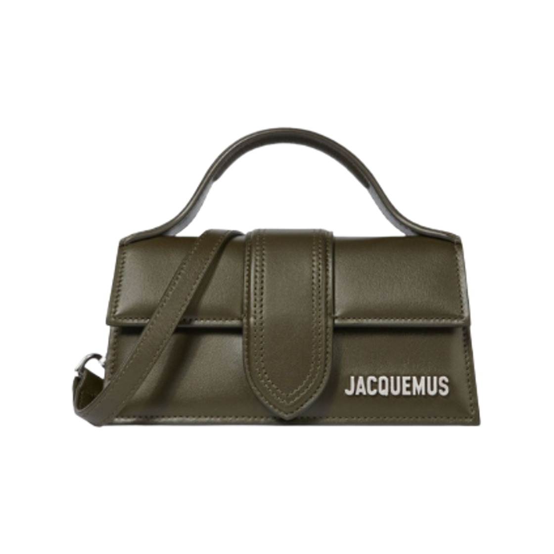 BAW00006AC0-1C02-580 Jacquemus Bambino Mini Flap Bag Dark Khaki