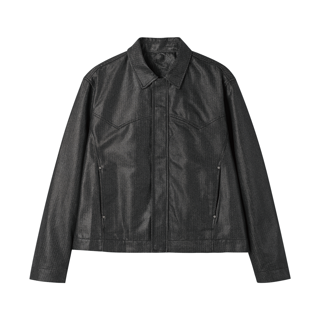 웨슬리휴스턴 헤링본 글로우 데님 웨스턴 자켓 블랙(WESLEY HYUSTON Herringbone Glow Denim Western Jacket Black)