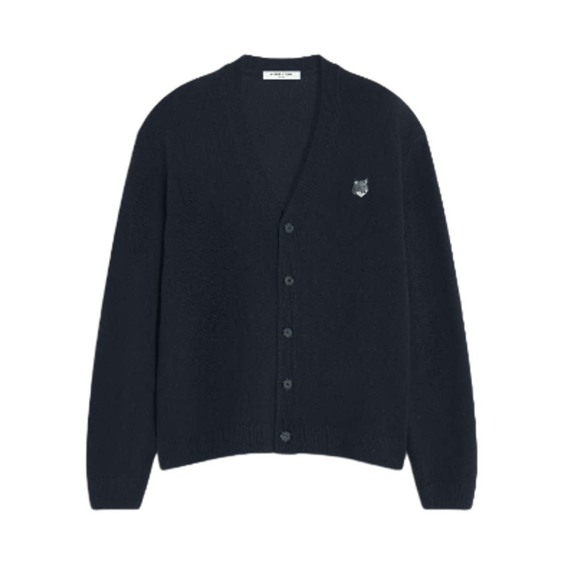 PM00502KT1006-0413 Maison Kitsune Fox Head Lambswool Comfort Cardigan Classic Navy