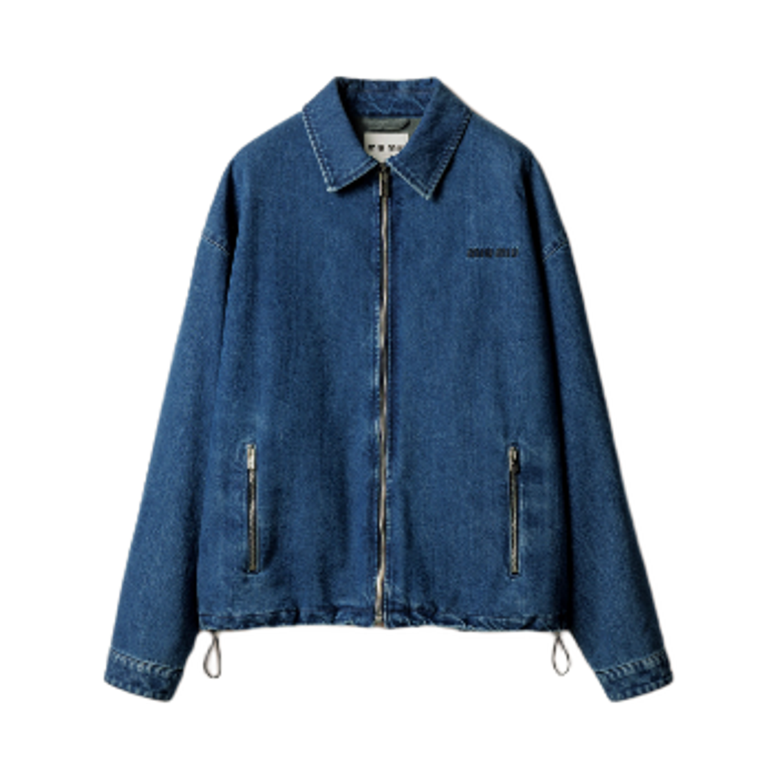 GWB272-17ON-F0008 (W) Miu Miu Cashmere Denim Blouson Jacket Navy