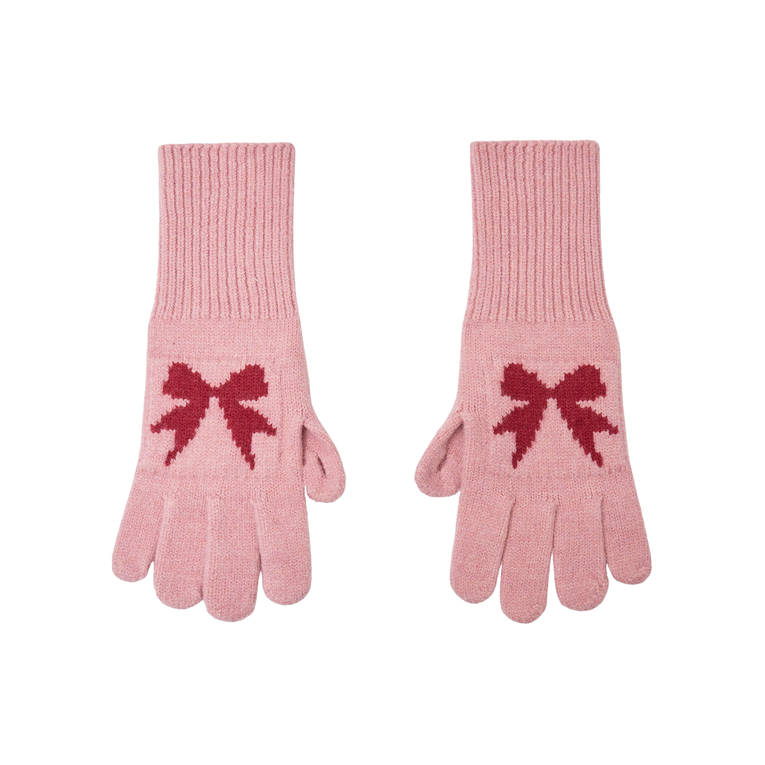 올인컴플리트 리본 울 글러브 스트로베리(Allincomplete Ribbon Wool Gloves Strawberry)