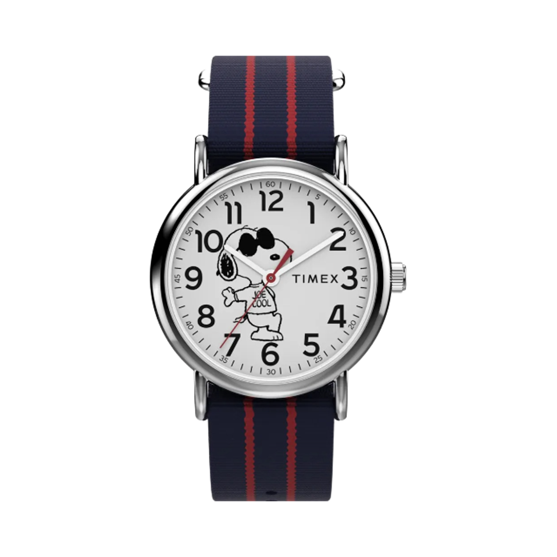 타이맥스 x 피너츠 스누피 38mm 패브릭 스트랩 워치 네이비 실버톤(Timex x Peanuts Snoopy 38mm Fabric Strap Watch Navy Silver Tone)