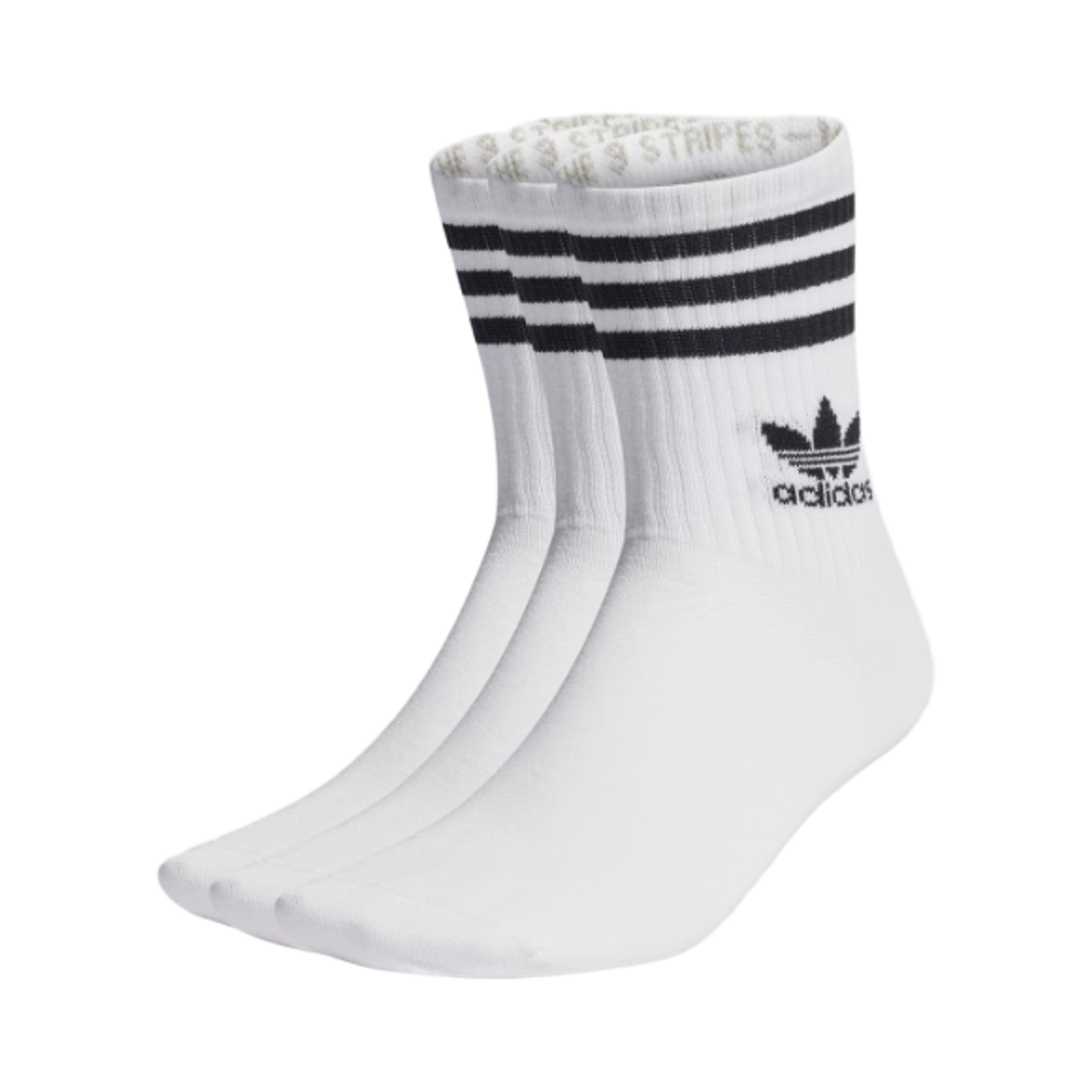 IJ0733 Adidas Originals Mid Cut Crew Socks White (3 Pack)