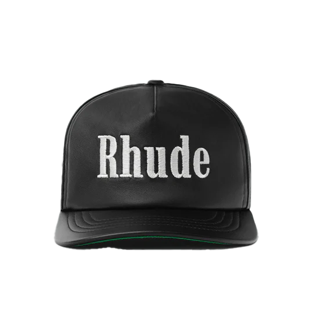 KM5CHTCRD06BK Rhude Logo Leather Hat Black - 25FW