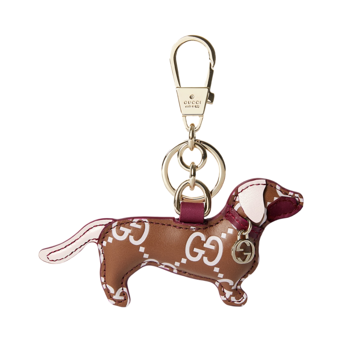 구찌 도그 쉐이프 백 참 브라운 핑크(Gucci Dog Shaped Bag Charm Brown Pink) - 1
