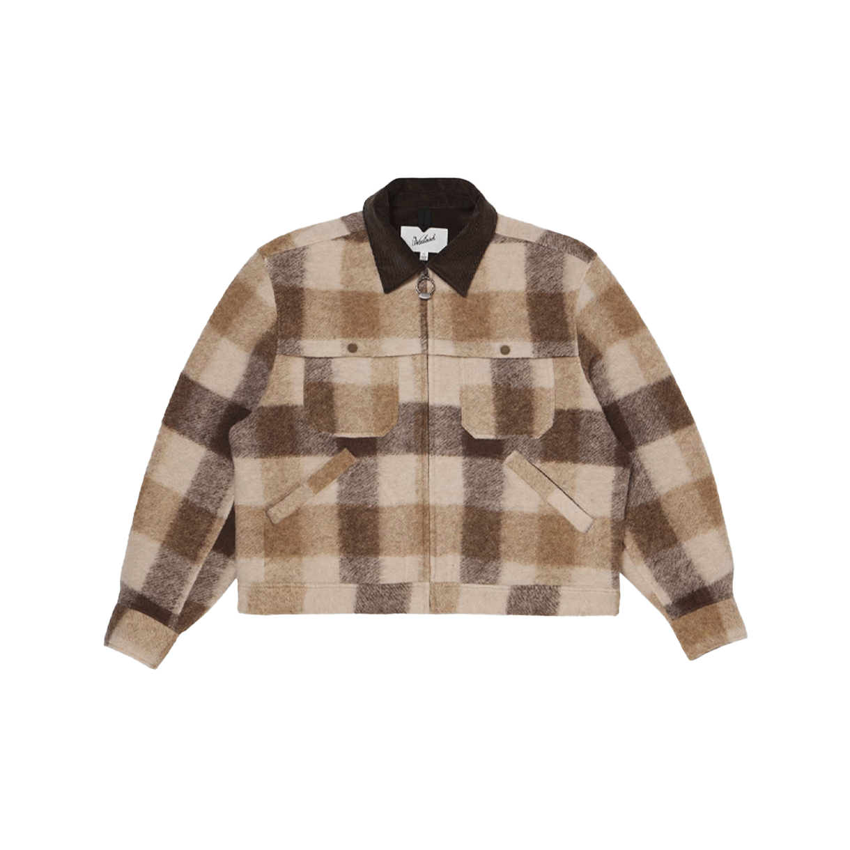 울리치 체크 플리스 블루종 브라운 - 25FW(Woolrich Check Fleece Blouson Brown - 25FW)