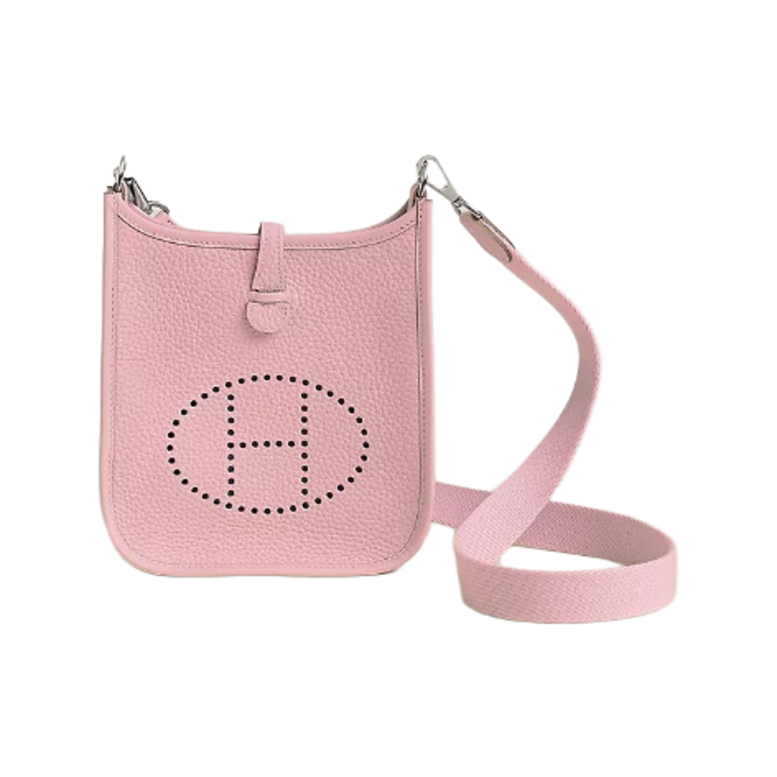 H085945CKAS Hermes Evelyne 16 Amazone Bag Clemence Bullcalf & Palladium Rose Sakura