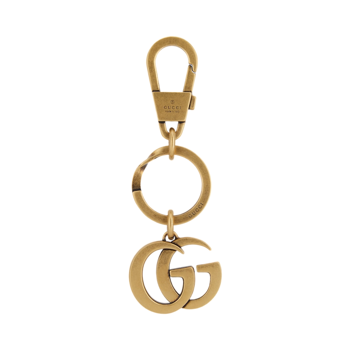 817379-J160T-8233 Gucci Double G Keychain Gold Toned Metal