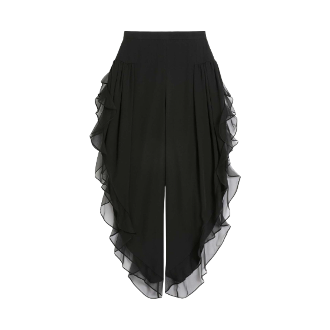 RB6E01MH0NO (W) Valentino Georgette Silk Pants Black