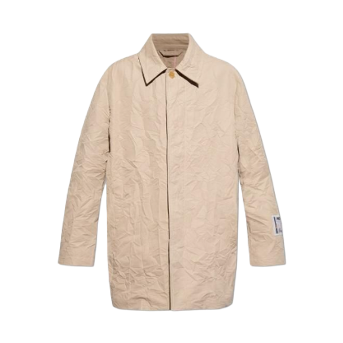 B90738-AGU Acne Studios Crinkle Button Trench Coat Light Beige