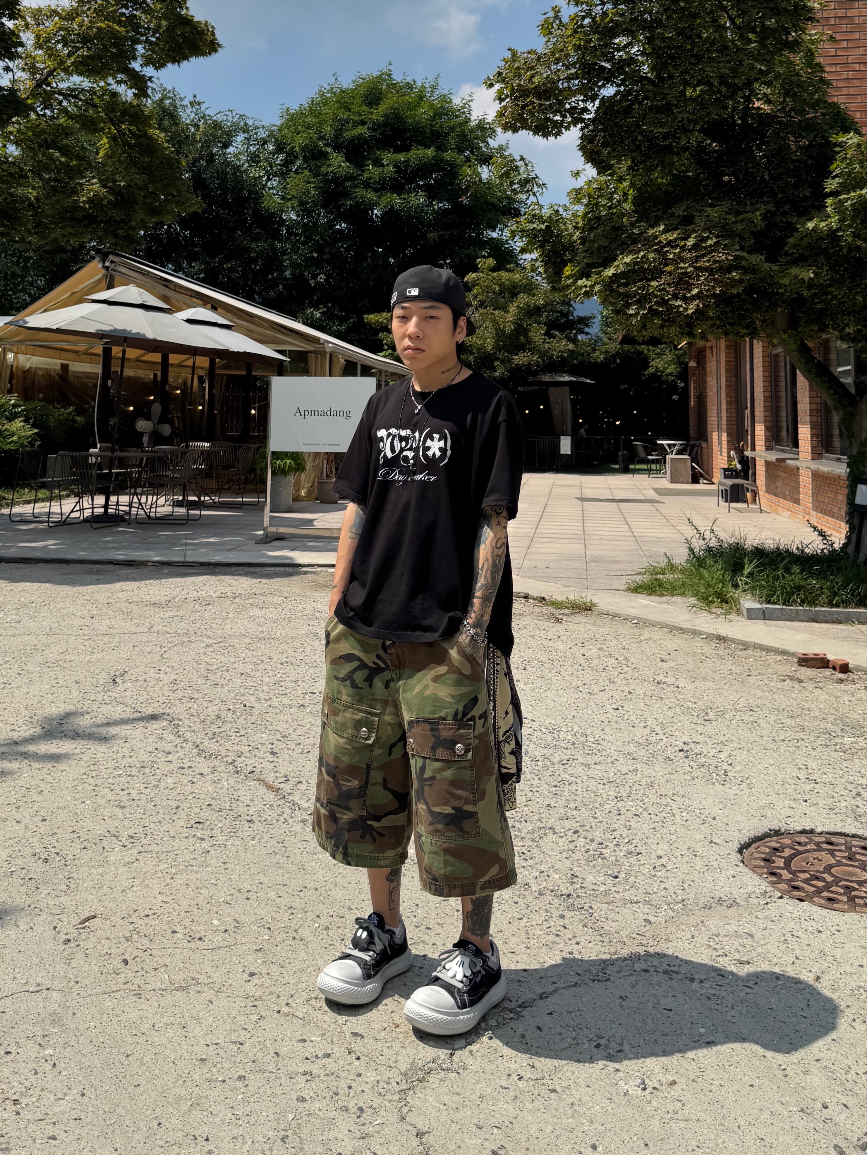 Wapworks Dayworker T-Shirt Black 착용 스타일 - 4