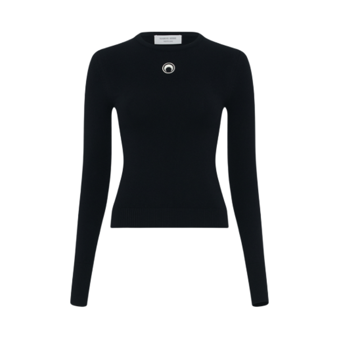 (W) 마린 세르 문 로고 니트 핏티드 스웨터 블랙((W) Marine Serre Moon Logo Knit Fitted Sweater Black)