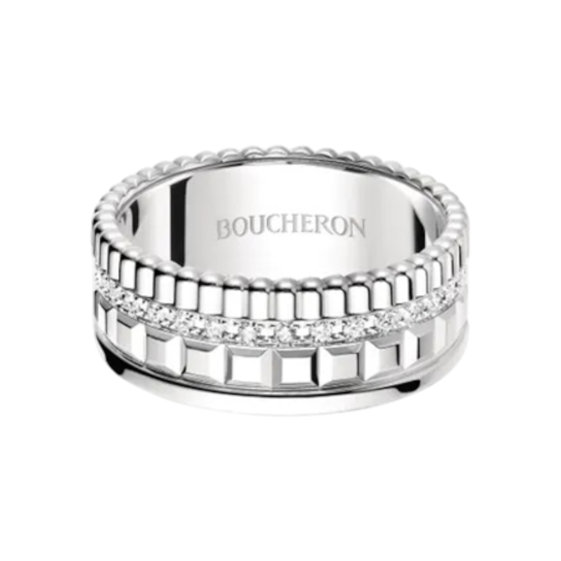 ITP5OTHK8HQU Boucheron Quatre Radiant Edition Small Ring in White Gold Diamonds Size 49