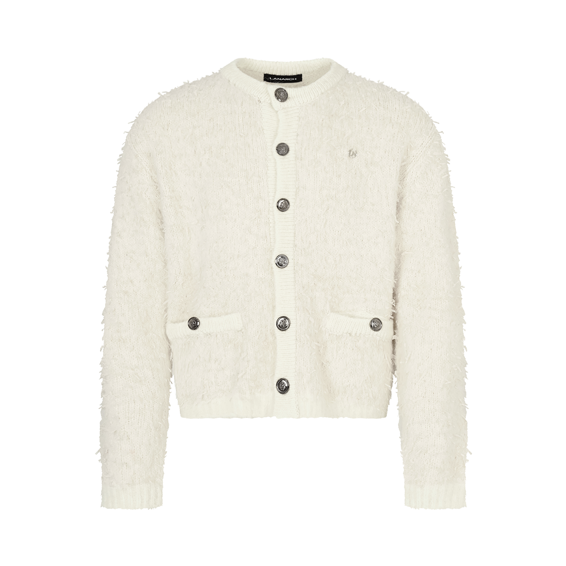 랜 아카이브 0082 알파카 트위드 가디건 - 아이보리(LAN ARCHIVE 0082 Alpaca Tweed Cardigan - Ivory)