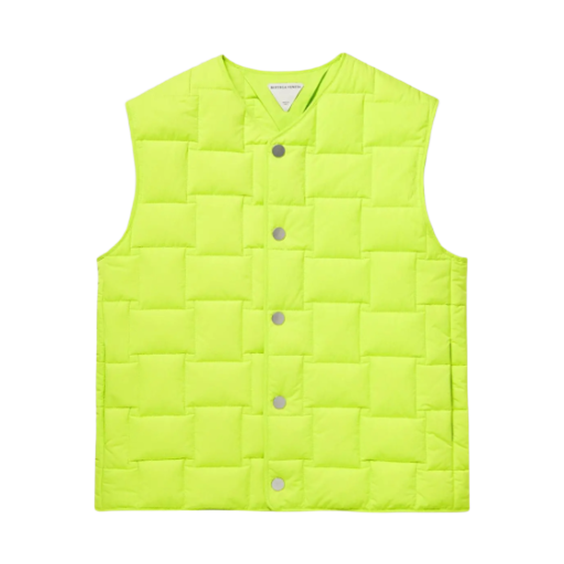 700402VF4K07214 Bottega Veneta Intreccio Tech Nylon Gilet Acid Kiwi