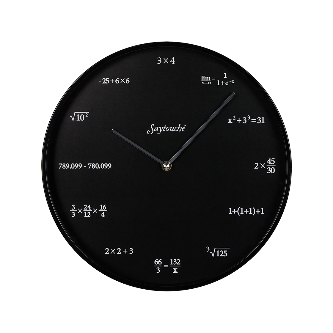 세이투셰 퀴즈 월 클락 블랙