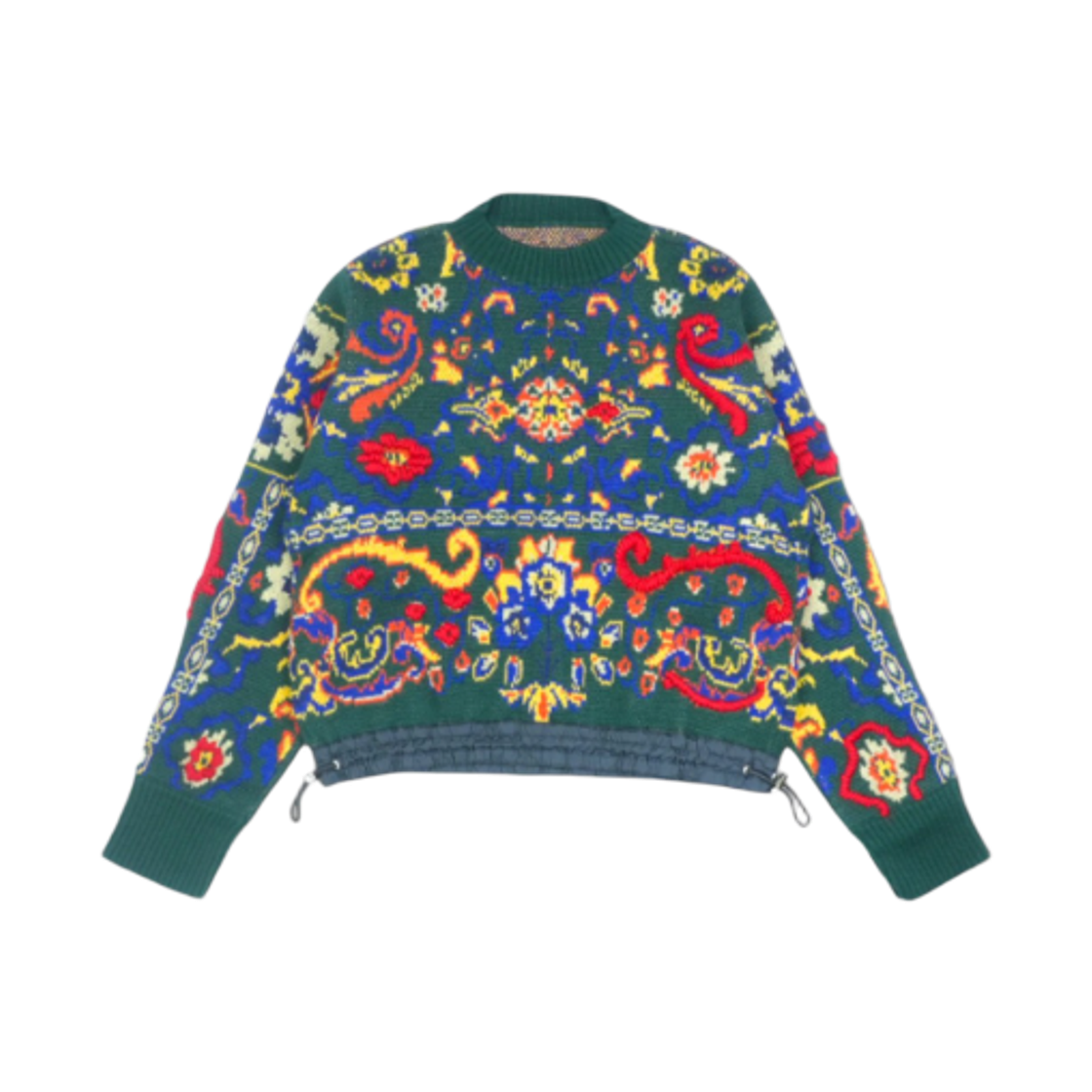 사카이 플로랄 자카드 니트 풀오버 그린(Sacai Floral Jacquard Knit Pullover Green)