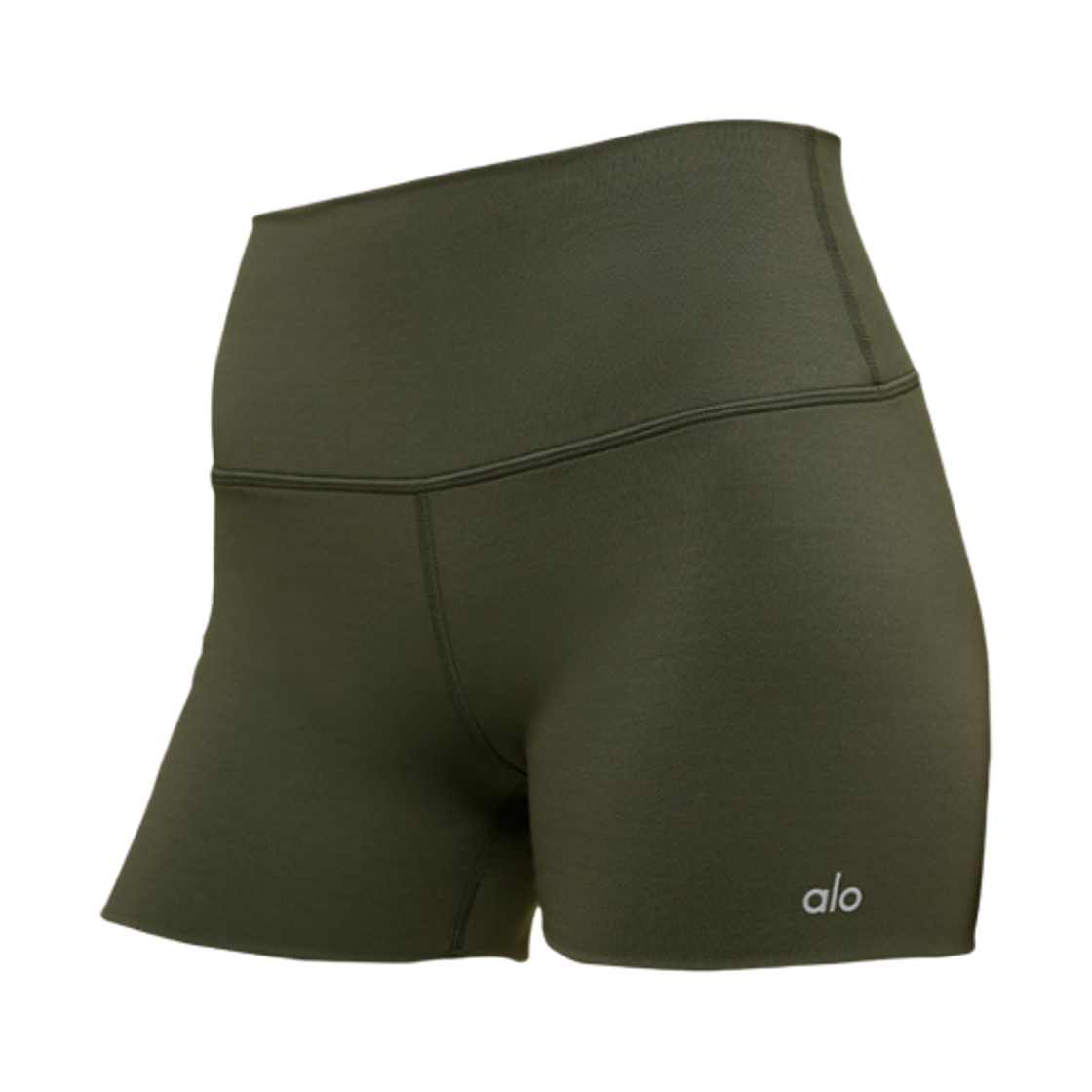 (W) 알로 요가 3인치 소프트스컬프트 하이 웨이스트 프리시전 쇼츠 그린 올리브((W) Alo Yoga 3 Inch Softsculpt High Waist Precision Shorts Green Olive)