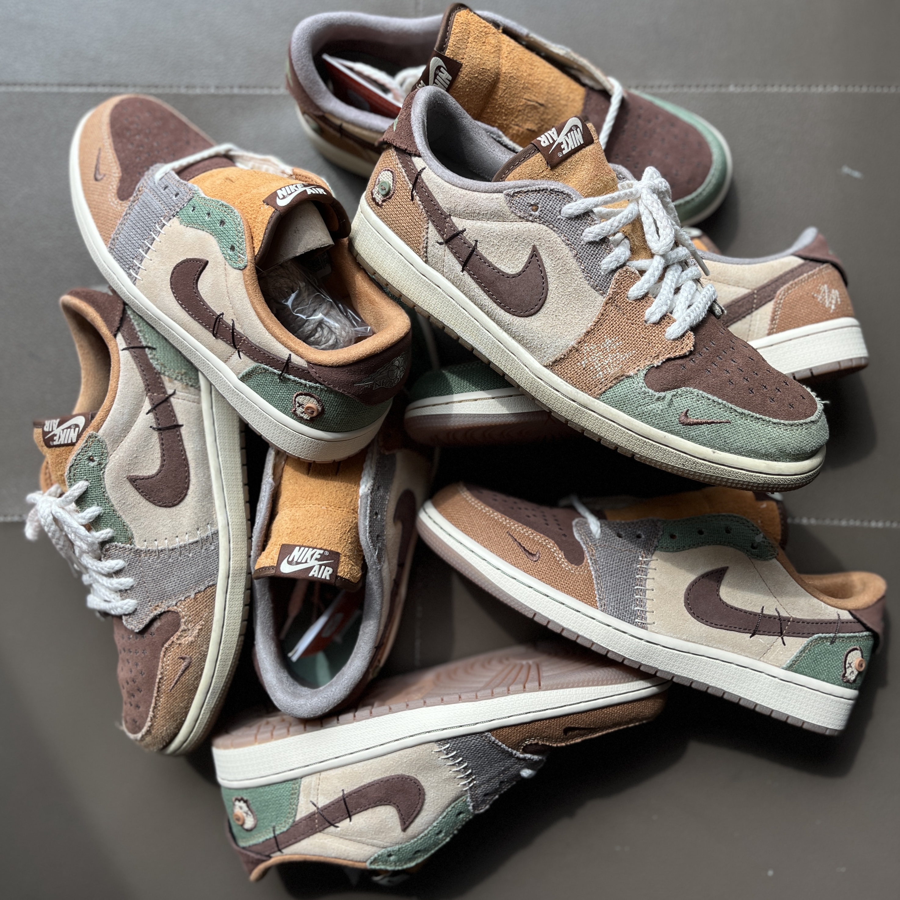 Jordan 1 x Zion Williamson Retro Low OG Flax and Oil Green 착용 스타일