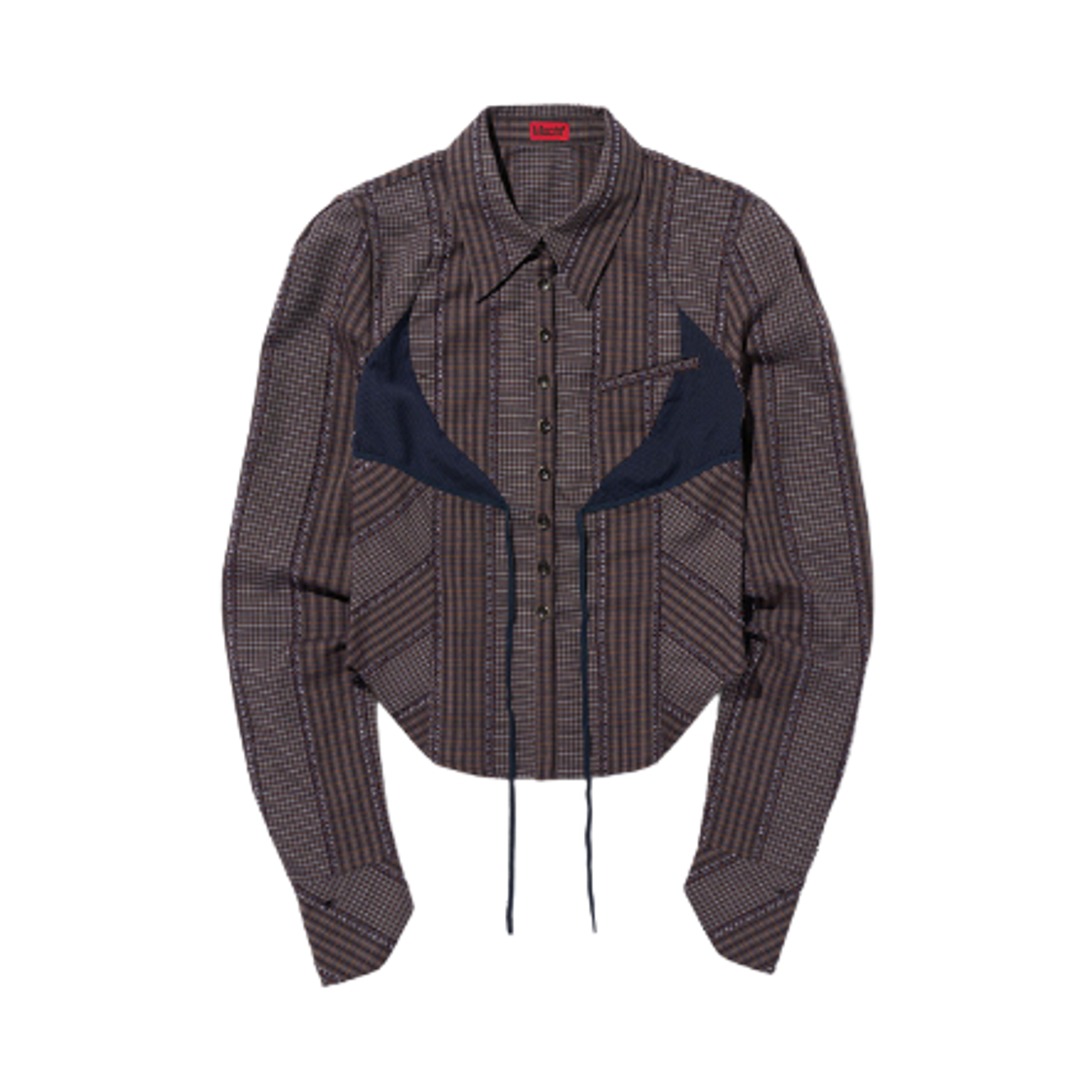 (W) 미스치프 엠파이어 레이스 셔츠 네이비((W) Mischief Empire Lace Shirt Navy) - 1