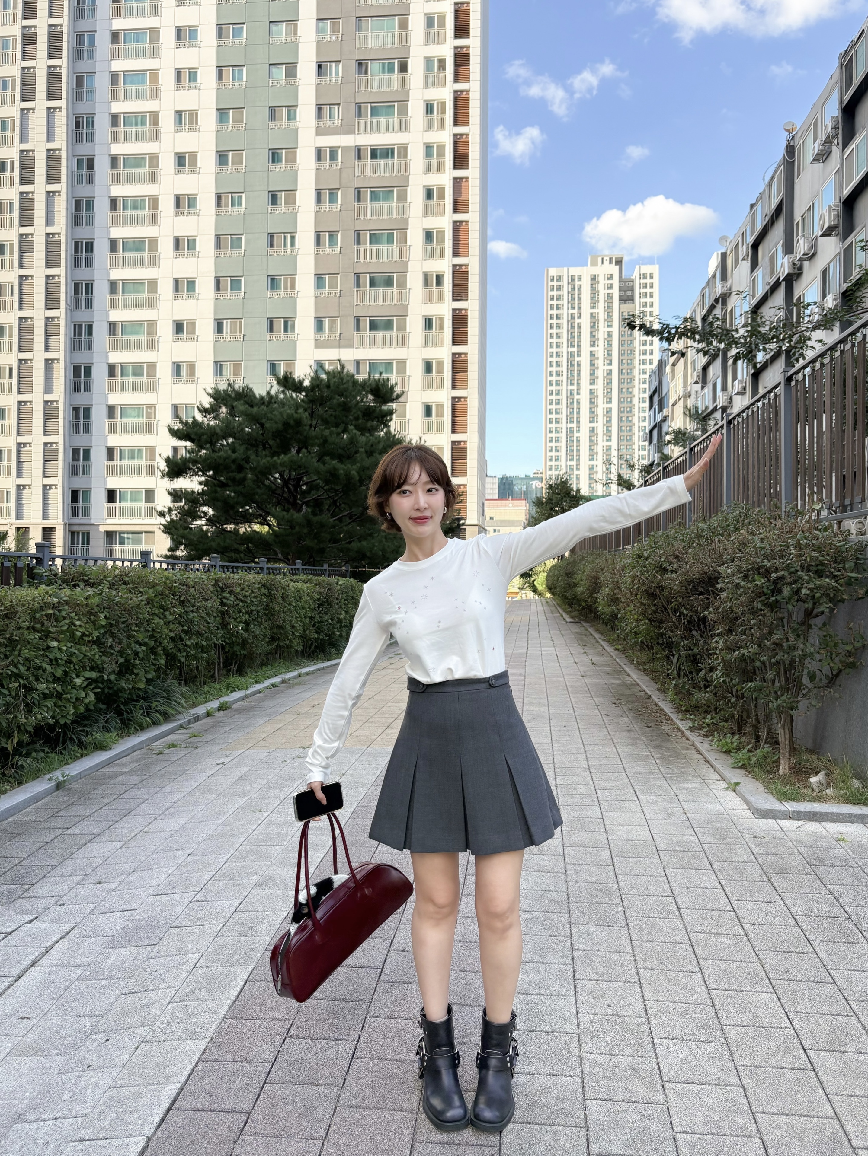 Riomeu Stellance Long Sleeve Ivory 착용 스타일 - 2