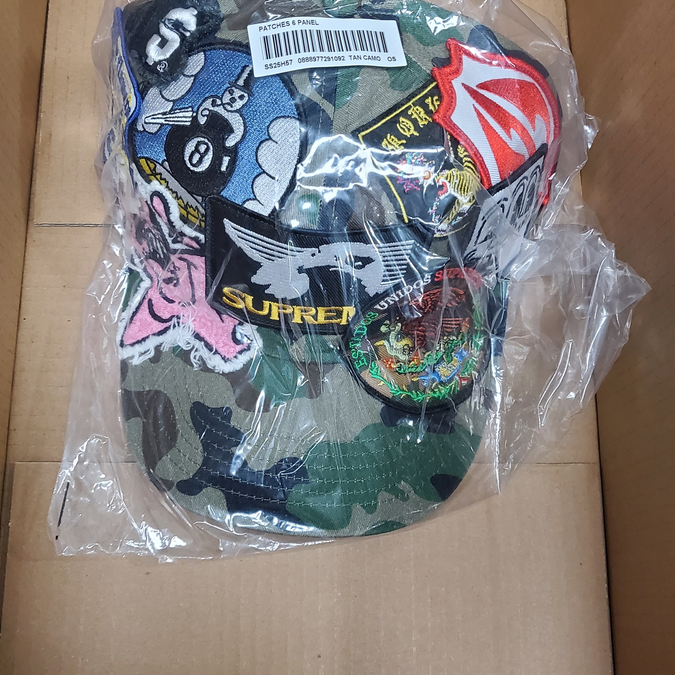 Supreme Patches 6-Panel Olive Camo - 25SS 착용 스타일