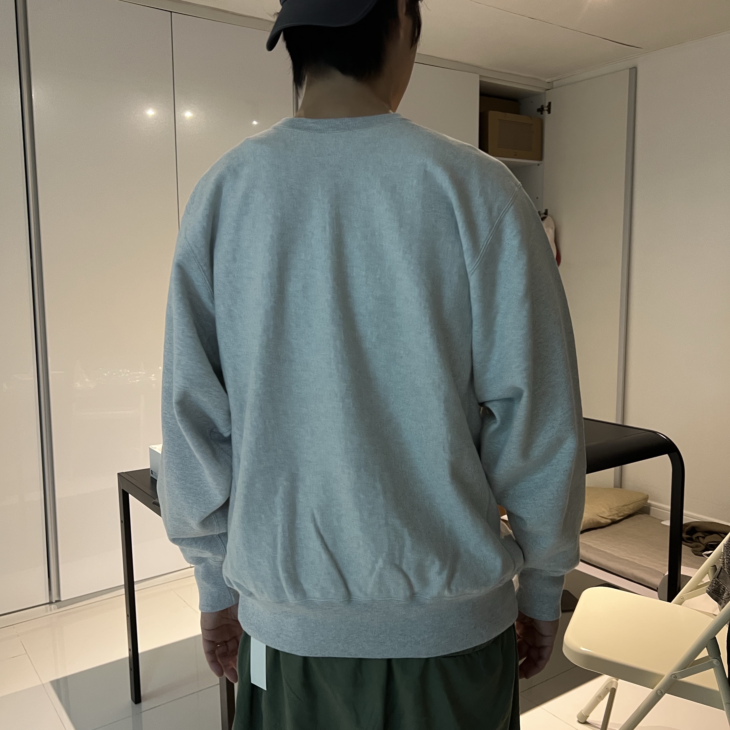 Orslow Heavy Weight Vintage Crew Neck Sweat Shirt Light Gray - 24FW 착용 스타일