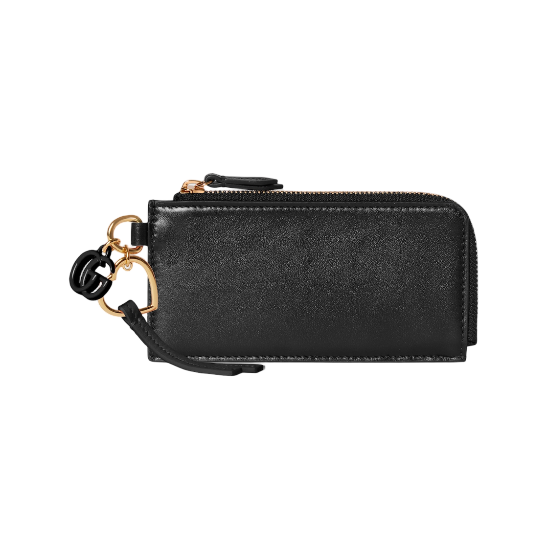 847478-AAEVB-1000 Gucci Card Case with Double G Charm Black