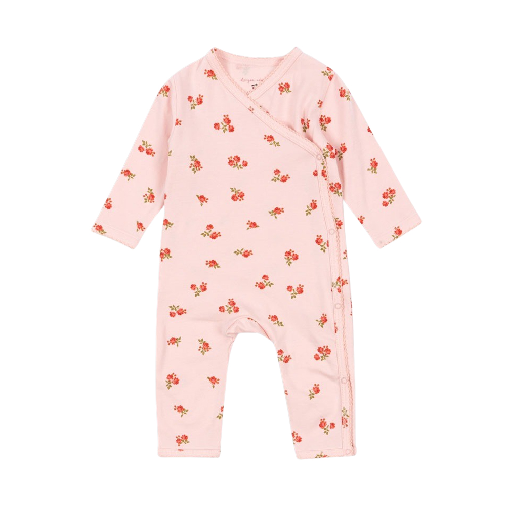 콩제슬래드 베이직 신생아 점프수트 플라워(Konges Sløjd Basic Newborn Onesie Gots Rosa Pink)