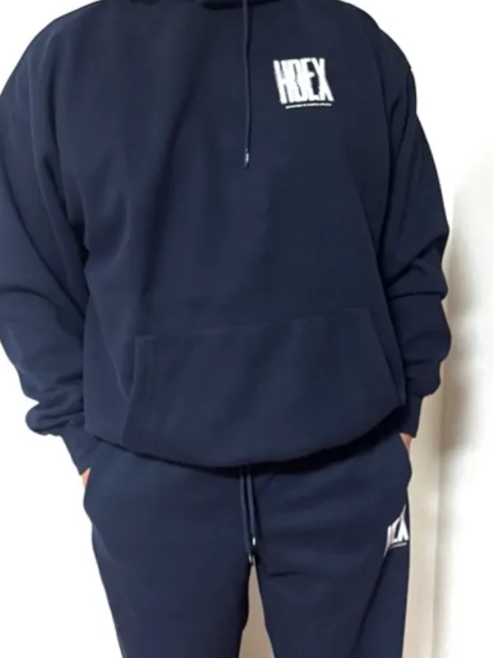 HDEX Crack Printed Hoodie Black 착용 스타일