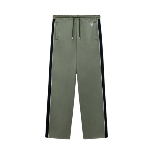 H526Y04X59-4160 Loewe Technical Jersey Tracksuit Trousers Khaki Green