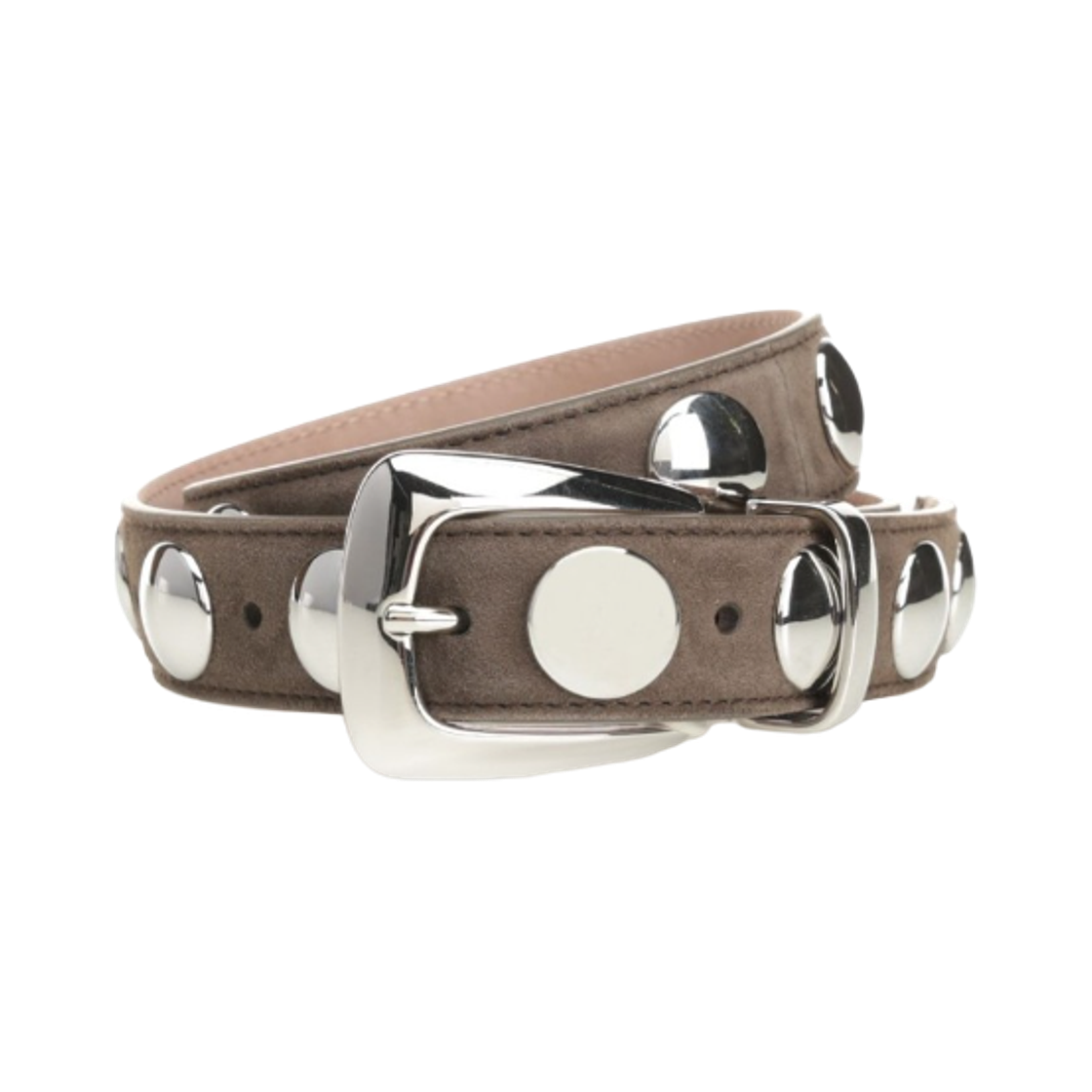 (W) 케이트 베니 스터드 벨트 브라운((W) Khaite Benny Belt with Stud Brown)