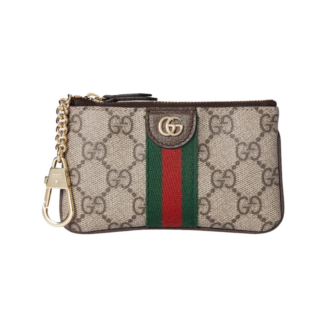 838466-FAE0L-9746 Gucci Ophidia Zip Key Pouch Beige Brown