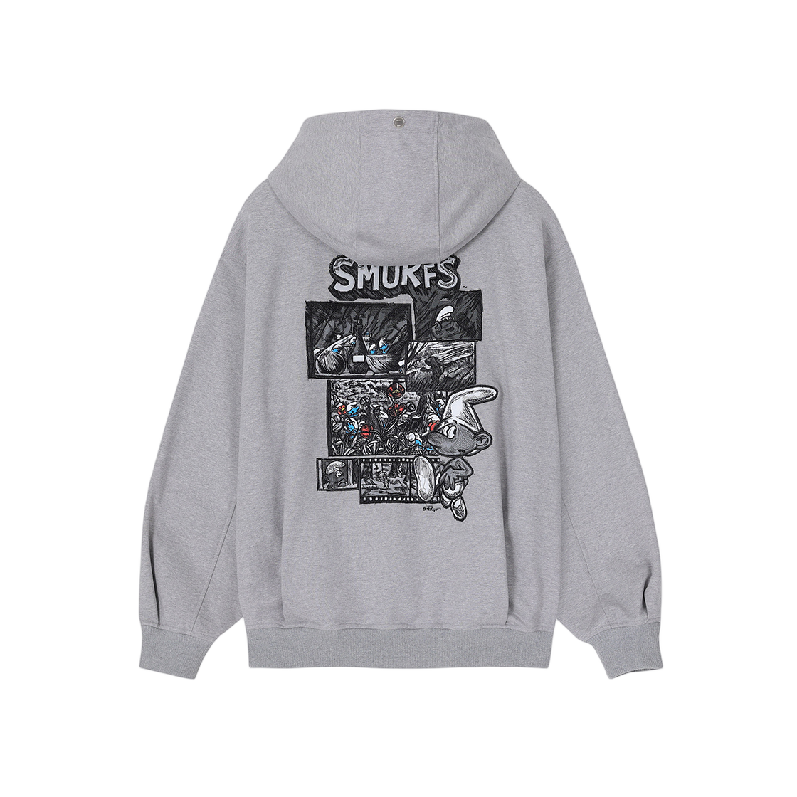 SH5TS561MG SONGZIO HOMME Panorama Smurf Hood Melange Grey