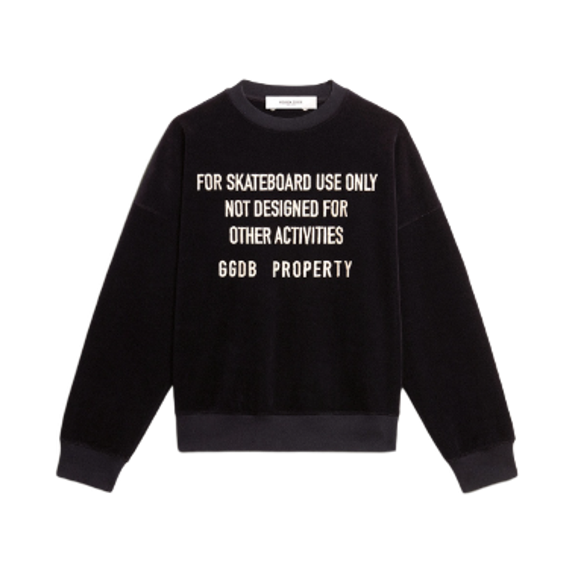 GUP01938-P001872-50907 Golden Goose Embroidery Lettering Crew Neck Sweatshirt Black